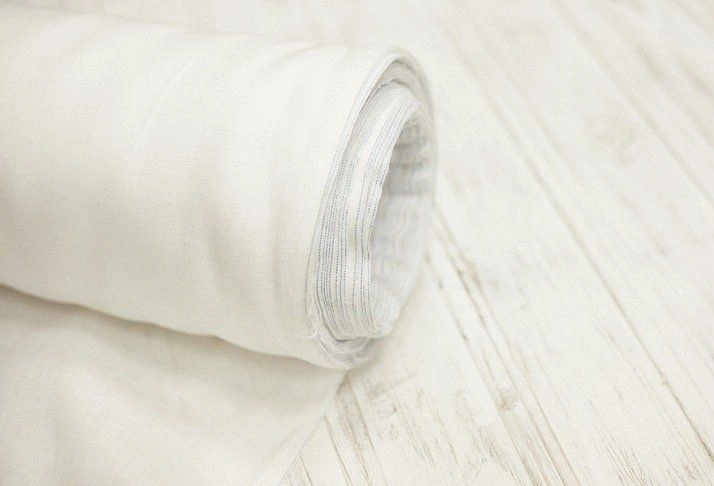 ОСТАТОК меньше метра Ткань изо льна Белая арт.001В