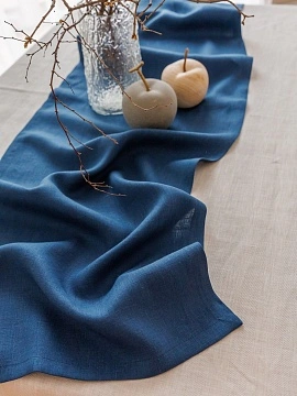 Дорожка льняная Классическая цвет индиго