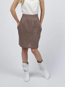 Юбка льняная Венеция цвет шоколад