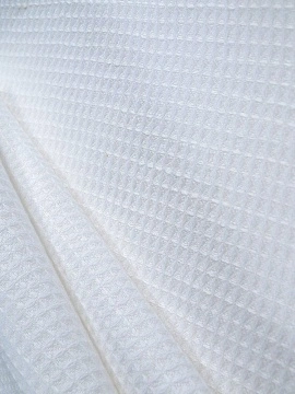 ОСТАТОК меньше метра Ткань полульяная Вафельная белая