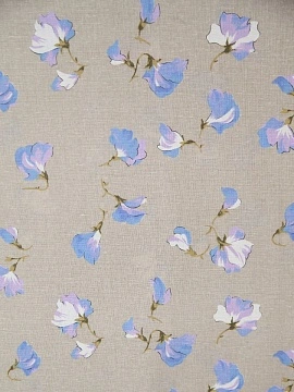 ОСТАТОК меньше метра Ткань льняная Цветущий горошек