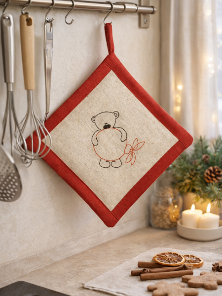 Прихватка льняная Тедди