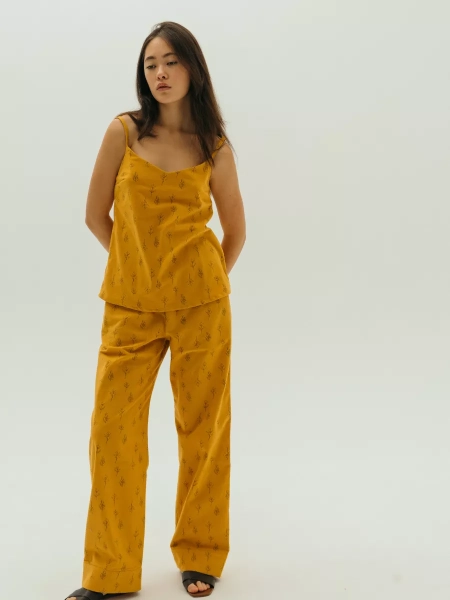 Брюки flannel Levanto limited mustard trees