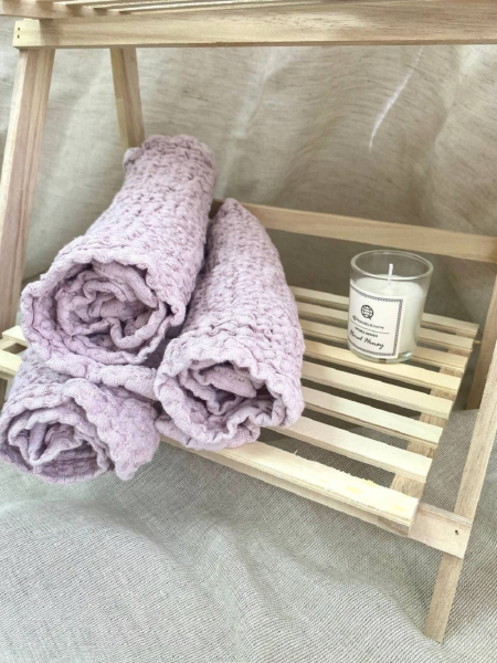 Полотенце вафельное Marshmallow lilac rose
