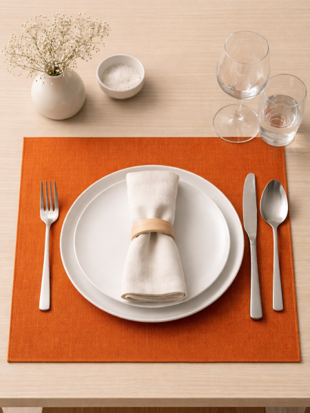 Салфетка льняная цвет терракот
