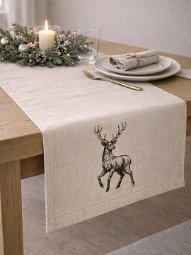 Дорожка льняная Олень