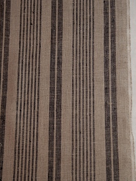Льняная ткань полотенечная Полосы коричневые арт.1373