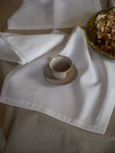 Салфетка льняная Home white