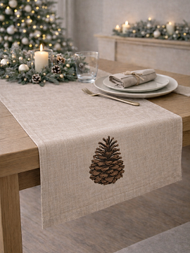 Дорожка льняная Шишка