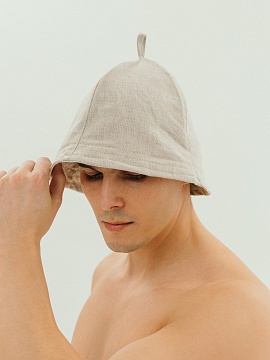 Шапка льняная для бани цвет серый