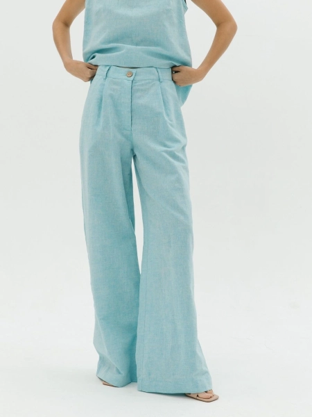 Брюки-палаццо Parisian limited turquoise melange