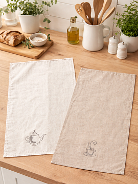 Набор льняных полотенец для кухни Чай цвет 01