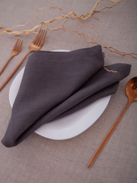 Салфетка льняная Home graphite