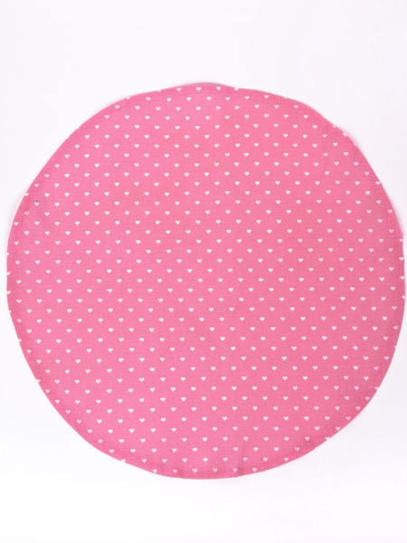 Салфетка круглая изо льна Сердечки