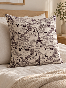 Льняная наволочка квадратная Винтаж