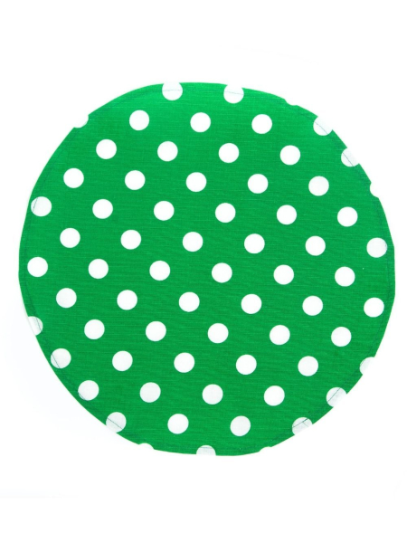 Салфетка круглая изо льна Горошек-3
