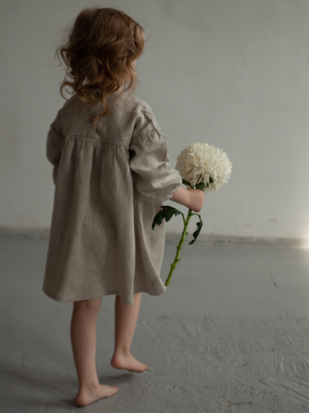Платье льняное детское Грета натуральный