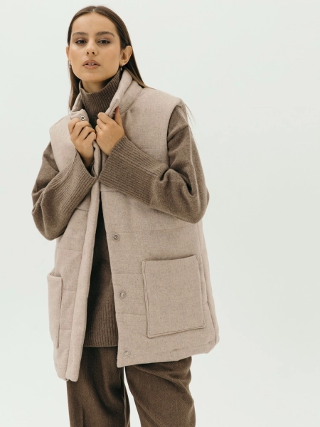 Жилет стеганый wool Snezhno natural