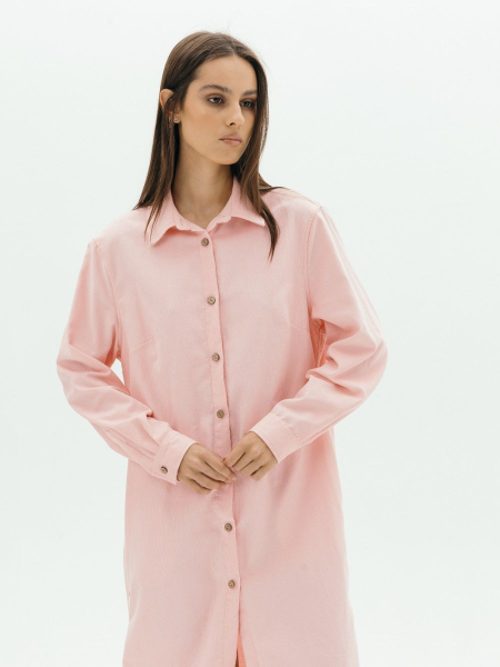 Платье-рубашка velvet Fresh dusty rose