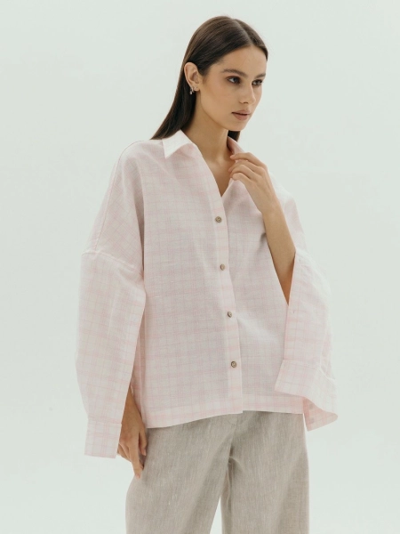 Рубашка Origami limited pink cage