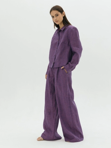 Брюки-палаццо Parisian limited eggplant melange