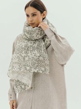 Льняной палантин цвет винтажный