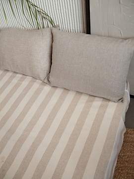 Льняная простыня Линейный орнамент