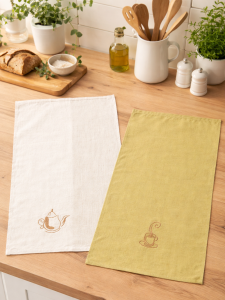 Набор льняных полотенец для кухни Чай цвет 05