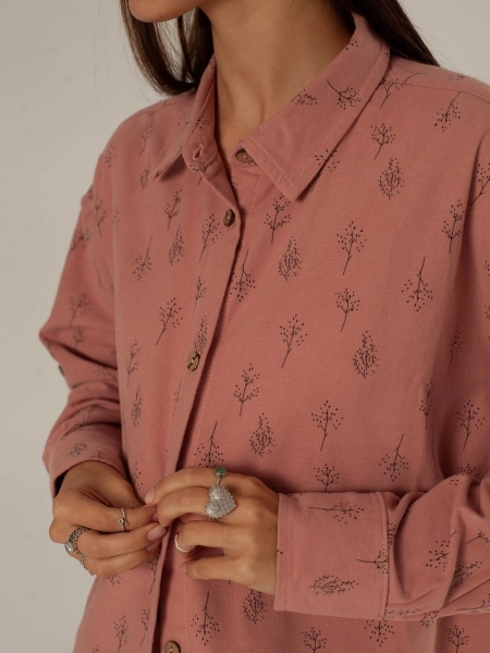 Рубашка flannel Celine limited dusty rose trees