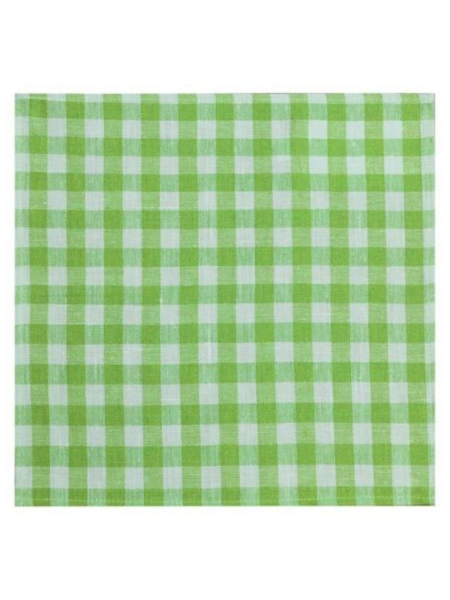 Салфетка льняная в зеленую клетку