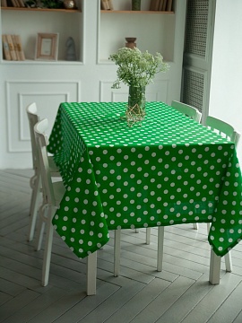 Скатерть льняная Горошек-3 без салфеток