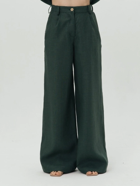 Брюки-палаццо Parisian limited green