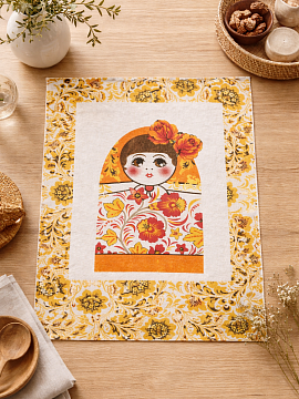 Полотенце льняное Матрёшка