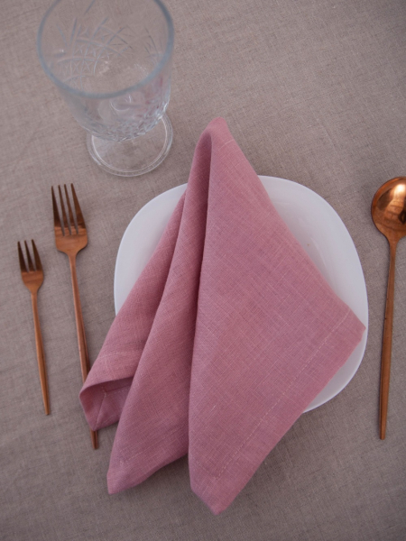 Салфетка льняная Home dusty rose