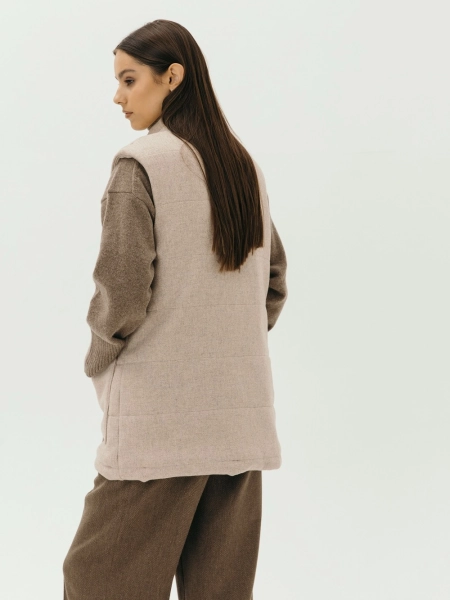 Жилет стеганый wool Snezhno natural