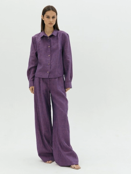 Брюки-палаццо Parisian limited eggplant melange