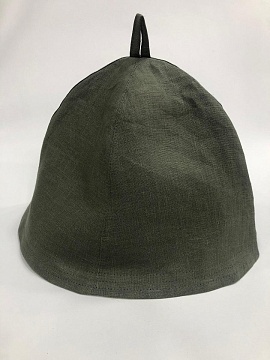 Шапка льняная для бани цвет хаки