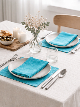 Умягченная салфетка квадратная цвет Бирюза