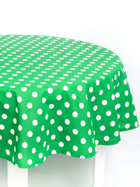 Скатерть круглая изо льна Горошек-3 без салфеток