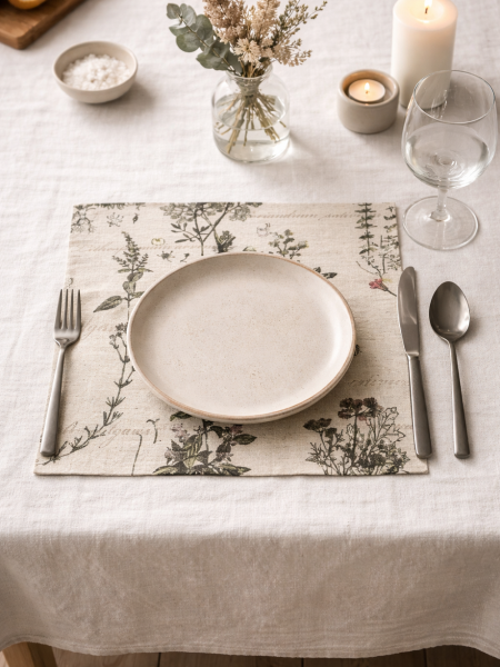 Салфетка льняная Ботаника