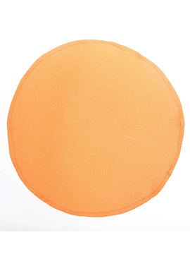 Салфетка круглая изо льна цвет апельсин