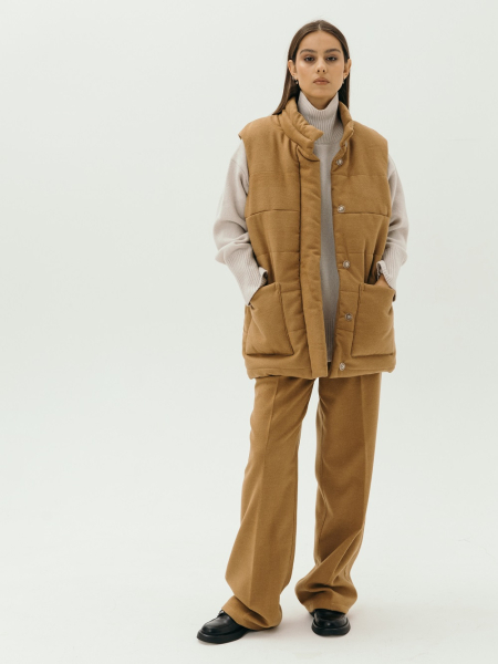 Жилет стеганый wool Snezhno limited mustard
