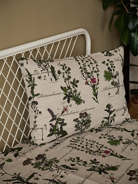 Льняная наволочка прямоугольная Ботаника