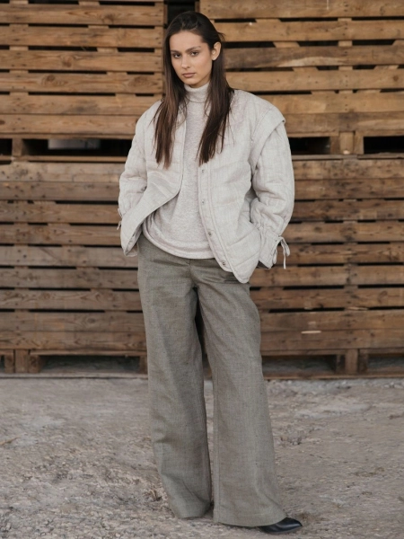 Брюки-палаццо Parisian limited green pattern