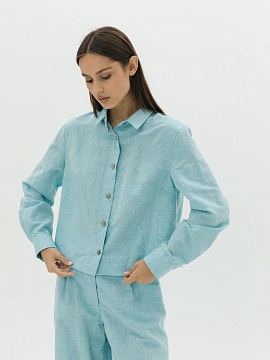 Рубашка Vivid limited turquoise melange