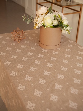 Скатерть льняная Королевская лилия без салфеток