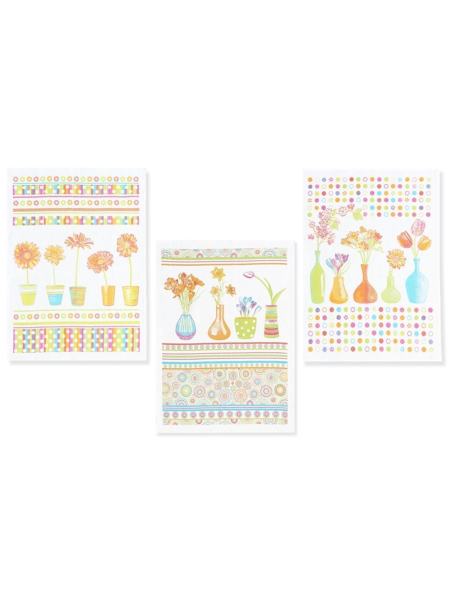 Набор льняных полотенец для кухни Весенние цветы