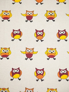 Льняная ткань Совушки