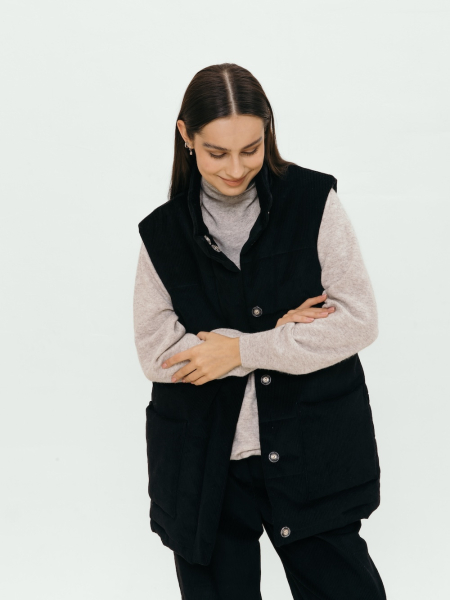 Жилет стеганый velvet Snezhno black