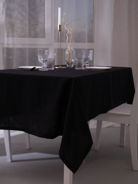 Скатерть льняная Together black